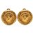 Orecchini rotondi a clip in oro placcato Chanel Coco Profile D'oro