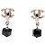 Chanel Silber CC Messing Würfel Strass Clip-On Ohrringe - Ansicht 2