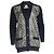 Hermès, grauer Cardigan mit Leopardenmuster Mehrfarben
