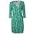 Diane Von Furstenberg, Vestido envolvente en verde y blanco Multicolor
