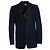 Burberry, blazer blu navy con colletto nero