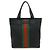 Gucci Nylon Canvas Leder Web Stripe Tote Bag Schwarz