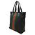 Gucci Nylon Canvas Leder Web Stripe Tote Bag Schwarz - Ansicht 2