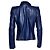 Blaue Leder-Bikerjacke von Roberto Cavalli - Ansicht 3