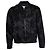 Saint Laurent, Schwarze Satin-Bomberjacke mit Palmendruck