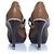Céline Celine, Zapato de tacón de cuero con plataforma y correa en marrón Castaño - vista 3