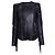 Balmain Leder-Bikerjacke mit Fransen Schwarz
