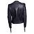 Balmain Leder-Bikerjacke mit Fransen Schwarz - Ansicht 4