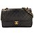 Chanel Double Chain Flap Bag Quilted Leather Medium Black