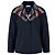 Giacca camicia ricamata Dries Van Noten blu notte in cotone pezzo statement Blu navy
