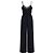 Autre Marque Jumpsuit Goen J a righe con pizzo, gamba larga, nera, senza maniche, pezzo statement. Blu navy