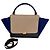 Bolso Céline Trapeze Tricolor Grande Cuero Negro Azul Taupe Gris pardo
