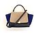 Bolso Céline Trapeze Tricolor Grande Cuero Negro Azul Taupe Gris pardo - vista 3