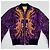 Chaqueta bomber bordada Look 38 de Dries Van Noten Primavera 2016 Negro Naranja Púrpura - vista 7