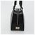 Borsa a mano Gancini in pelle nera e argento di Salvatore Ferragamo Auth BA12414A Nero - vista 4