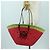 Sac Tote Watermelon LOEWE en raphia 2 en 1 Rouge Auth 178041SM - vue 22
