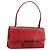 Borsa a mano Gancini in pelle rossa e argento di Salvatore Ferragamo Auth BA12430 Rosso