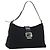 FENDI Schultertasche Nylon Schwarz Silber Authentisch 177685