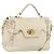 Miu Miu Handtasche Leder 2 in 1 Elfenbein Gold Auth 175857 Golden Roh