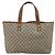 Borsa tote Gucci GG Supreme Web Sherry Line in PVC beige e oro 211134 Auth BA12361 D'oro - vista 3