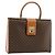 Céline Borsa a mano in tela Macadam CELINE in pelle PVC marrone oro Auth 177206A D'oro