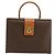 Céline Borsa a mano in tela Macadam CELINE in pelle PVC marrone oro Auth 177206A D'oro - vista 2