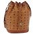 Borsa a corda Vicetos Logogram MCM in pelle PVC marrone e oro Auth BA12441A D'oro