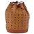 Borsa a corda Vicetos Logogram MCM in pelle PVC marrone e oro Auth BA12441A D'oro - vista 3