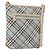 Borsa a Spalla Burberry Nova Check Blue Label in Tela Azzurra Chiara Argento Autentica 179010 Blu chiaro