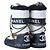 Timeless Botas de Lua Chanel – Botas de Neve Matelassadas de Passarela com Detalhe em Corrente Preto Branco Areia - vista 4