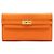 Cartera Larga Kelly en Chevre Mysore de Hermès Naranja