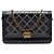 Chanel Matelassé Lammleder Double Stitch Boy Geldbörse mit Kette Schwarz
