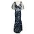 Autre Marque Abito formale in tulle glitterato blu navy / argento con maniche a cappuccio Marchesa Notte - vista 3