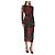 Schwarz gemustertes Midi-Kleid aus gerafftem Mesh von Dolce & Gabbana Rot