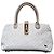 Borsa a mano in pelle monogramma La Bagagerie Bianco Beige