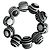 Autre Marque Bracciale Sobral in resina con perle a righe bianche e nere Multicolore