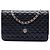 Wallet On Chain Portafoglio Chanel in agnello microquilted nero con catena CC