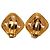 Orecchini a clip a forma di rombo placcati in oro CC dorato Chanel D'oro - vista 2