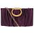 Salvatore Ferragamo Clutch Gancini in satin viola con catena Ferragamo Porpora Viola scuro