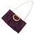 Salvatore Ferragamo Clutch Gancini in satin viola con catena Ferragamo Porpora Viola scuro - vista 11