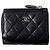 Portafoglio tri-fold da donna Chanel Matelassé Nero