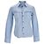 Camisa de botón con acento de corsé Dsquared2 en algodón azul