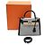 Hermès Kelly 25 Sellier II Nero Tela Pelle - vista 8