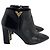 Botines de cuero negro Louis Vuitton con tacón