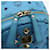 MCM Vicetos Sac à Dos Logogramme PVC Bleu Clair Or Auth 178560 Doré  - vue 18