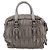 PRADA Geraffte Handtasche aus Leder 2-Wege Grau Silber Auth 178080A Braun - Ansicht 2