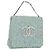 CHANEL Borsa a Catena Tweed Azzurro Chiaro Argento CC Auth 177972SV Blu chiaro