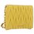 Bolso de hombro de cuero Matelassé Miu Miu con cadena, dorado amarillo, Auth 178934A