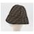 Chapéu bucket de lona Zucca FENDI preto marrom Auth 177661A  - vista 4