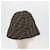 Chapéu bucket de lona Zucca FENDI preto marrom Auth 177661A  - vista 5